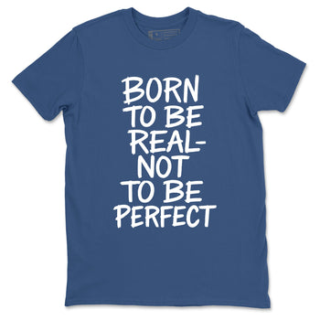 Not Perfect sneaker match t-shirt styled to complete your fit with the Air Jordan 12 French Blue sneakers, shown in Denim Blue 2.