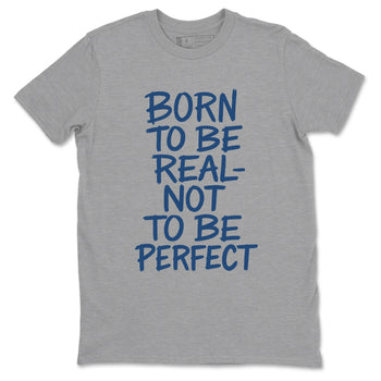 Not Perfect sneaker match t-shirt styled to complete your fit with the Air Jordan 12 French Blue sneakers, shown in Heather Grey 2.