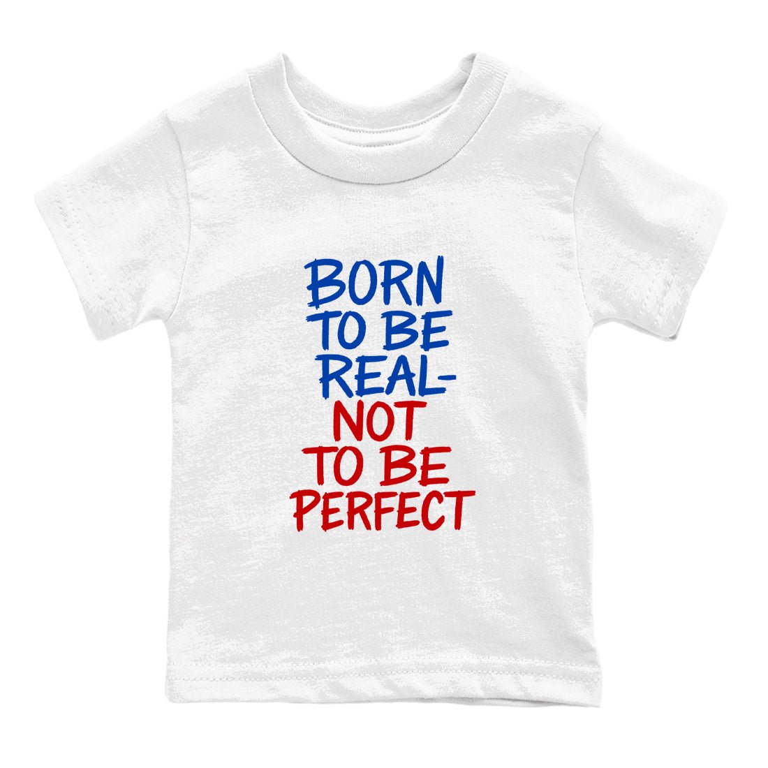 Not Perfect baby and kids t-shirt crafted for little sneakerheads to shine with the Air Jordan 4 Rare Air sneakers, displayed in White 2.
