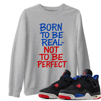 Not Perfect sneaker match t-shirt styled to complete your fit with the Air Jordan 4 Rare Air sneakers, shown in Heather Grey 1.