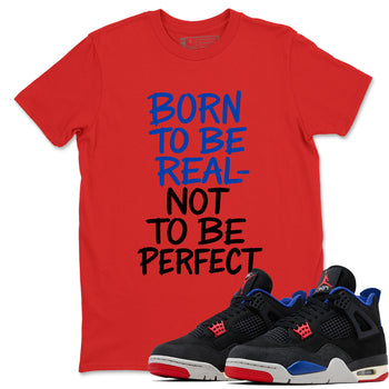 Not Perfect sneaker match t-shirt styled to complete your fit with the Air Jordan 4 Rare Air sneakers, shown in Red 1.