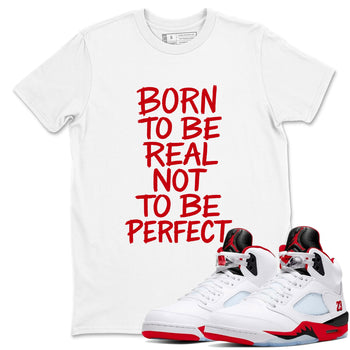 5s Fire Red Sneaker match tees – Sneaker Tees To Match Jordan 5 Retro Fire Red Sneakers – Not Perfect Graphic Tee White 1