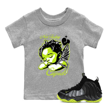 Foams One Black Volt shirts to match jordans Not Today Cupid sneaker match tees Air Foamposite One Black and Volt match shoes to clothes SNRT Sneaker Tees Youth Baby Heather Grey 1 tee