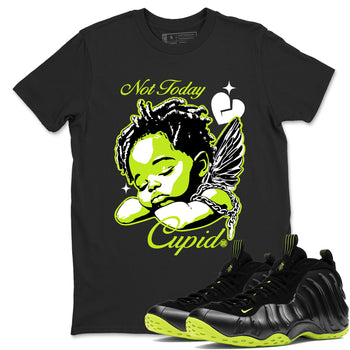 Foams One Black Volt shirts to match jordans Not Today Cupid sneaker match tees Air Foamposite One Black and Volt match shoes to clothes SNRT Sneaker Tees unisex cotton Black 1 shirts