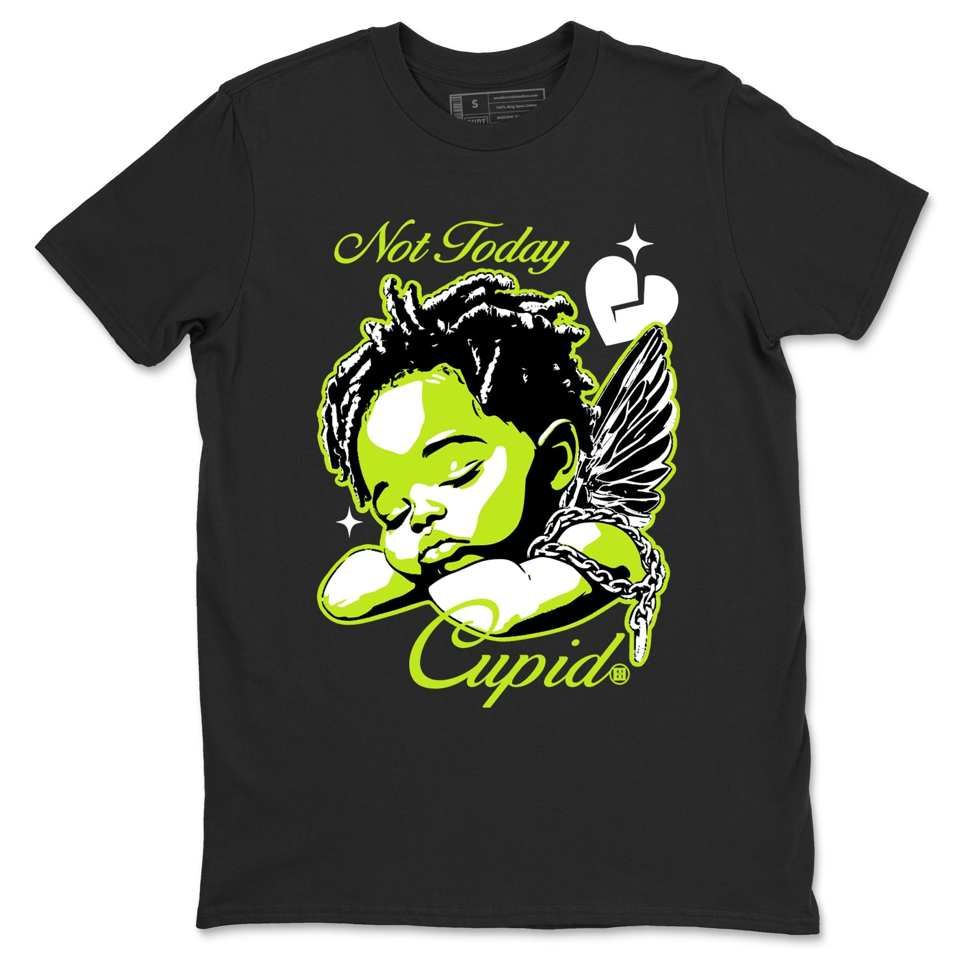 Foams One Black Volt shirts to match jordans Not Today Cupid sneaker match tees Air Foamposite One Black and Volt match shoes to clothes SNRT Sneaker Tees unisex cotton Black 2 shirts