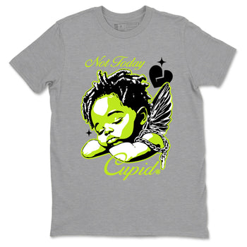 Foams One Black Volt shirts to match jordans Not Today Cupid sneaker match tees Air Foamposite One Black and Volt match shoes to clothes SNRT Sneaker Tees unisex cotton Heather Grey 2 shirts