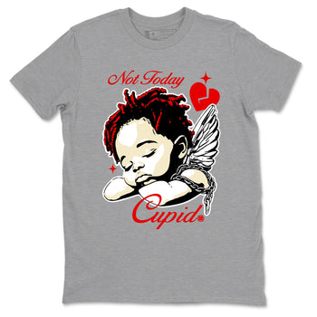 1s Black Toe Reimagined shirts to match jordans Not Today Cupid sneaker match tees Air Jordan 1 Black Toe Reimagined best t shirts to wear with jordans SNRT Sneaker Tees unisex cotton Heather Grey 2 shirts
