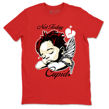 1s Black Toe Reimagined shirts to match jordans Not Today Cupid sneaker match tees Air Jordan 1 Black Toe Reimagined best t shirts to wear with jordans SNRT Sneaker Tees unisex cotton Red 2 shirts