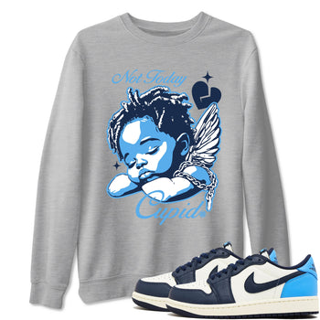 1s Obsidian shirts to match jordans Not Today Cupid shirts to match Jordans AJ1 Retro Low OG Obsidian match shoes to clothes SNRT Sneaker Tees unisex cotton Heather Grey 1 shirts