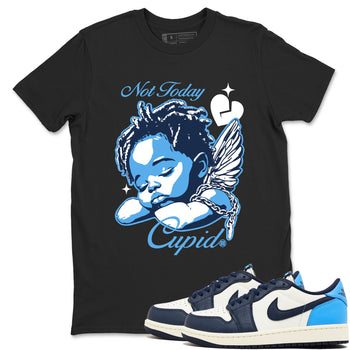 1s Obsidian shirts to match jordans Not Today Cupid shirts to match Jordans AJ1 Retro Low OG Obsidian match shoes to clothes SNRT Sneaker Tees unisex cotton Black 1 shirts