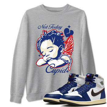 1s Rare Air shirts to match jordans Not Today Cupid sneaker match tees Air Jordan 1 High OG Rare Air Deep Royal Blue match shoes to clothes SNRT Sneaker Tees unisex cotton Heather Grey 1 shirts