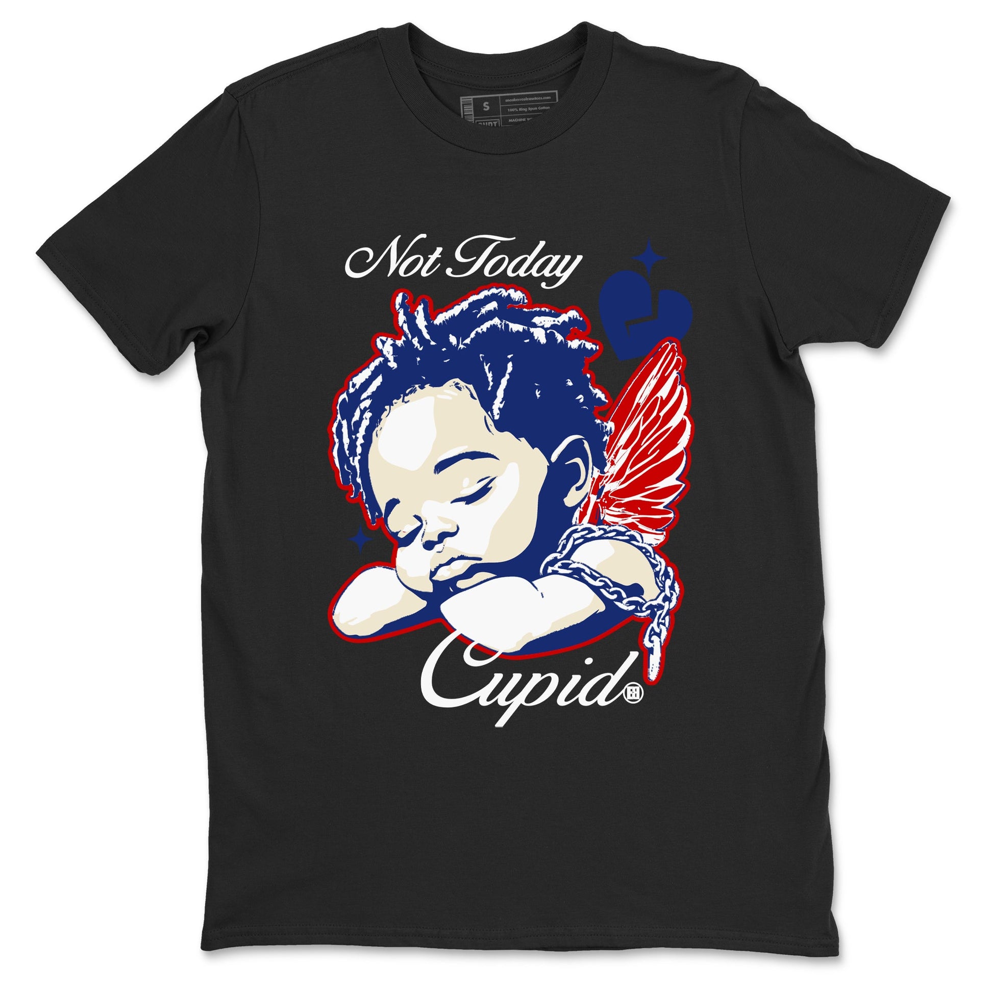 1s Rare Air shirts to match jordans Not Today Cupid sneaker match tees Air Jordan 1 High OG Rare Air Deep Royal Blue match shoes to clothes SNRT Sneaker Tees unisex cotton Black 2 shirts