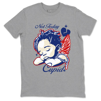 1s Rare Air shirts to match jordans Not Today Cupid sneaker match tees Air Jordan 1 High OG Rare Air Deep Royal Blue match shoes to clothes SNRT Sneaker Tees unisex cotton Heather Grey 2 shirts