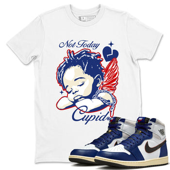 1s Rare Air shirts to match jordans Not Today Cupid sneaker match tees Air Jordan 1 High OG Rare Air Deep Royal Blue match shoes to clothes SNRT Sneaker Tees unisex cotton White 1 shirts