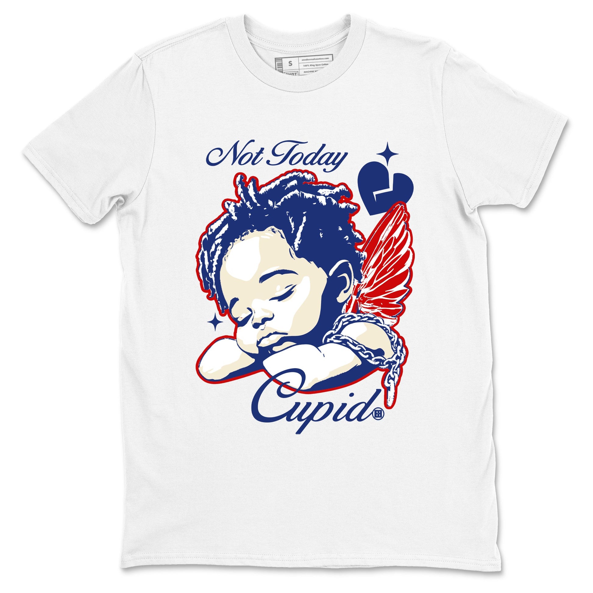 1s Rare Air shirts to match jordans Not Today Cupid sneaker match tees Air Jordan 1 High OG Rare Air Deep Royal Blue match shoes to clothes SNRT Sneaker Tees unisex cotton White 2 shirts
