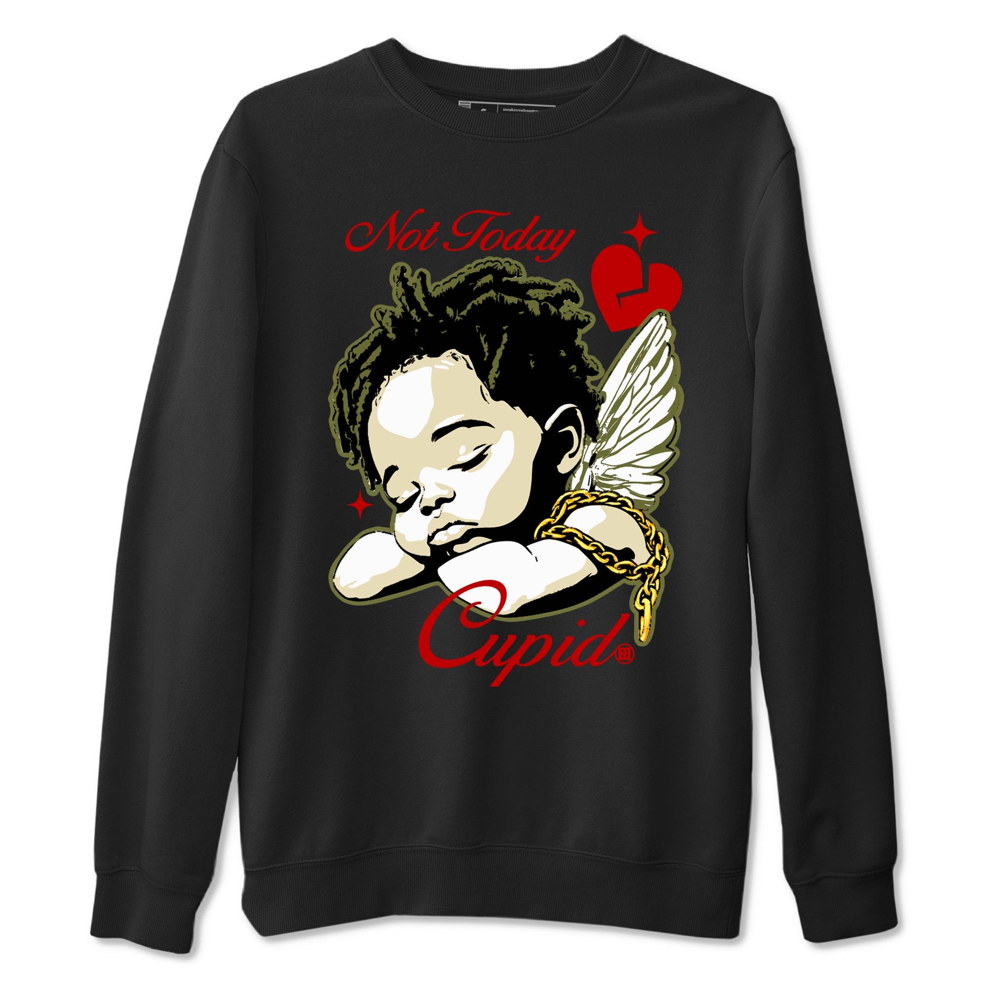 Air Jordan 1 x Travis Scott Medium Olive shirts to match jordans Not Today Cupid sneaker match tees Air Jordan 1 Travis Scott Medium Olive best t shirts to wear with jordans SNRT Sneaker Tees unisex cotton Black 2 shirts