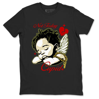 Air Jordan 1 x Travis Scott Medium Olive shirts to match jordans Not Today Cupid sneaker match tees Air Jordan 1 Travis Scott Medium Olive best t shirts to wear with jordans SNRT Sneaker Tees unisex cotton Black 2 shirts