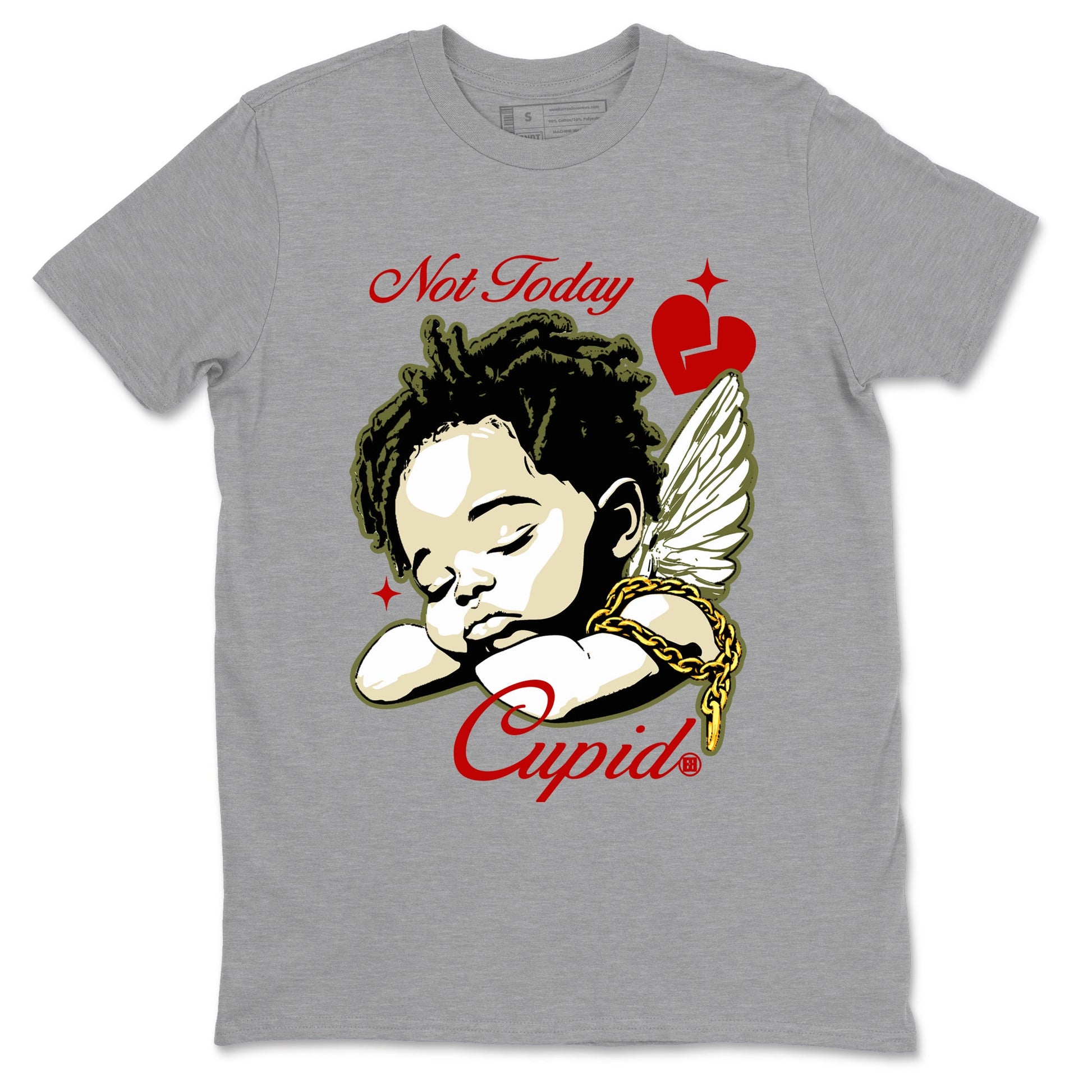 Air Jordan 1 x Travis Scott Medium Olive shirts to match jordans Not Today Cupid sneaker match tees Air Jordan 1 Travis Scott Medium Olive best t shirts to wear with jordans SNRT Sneaker Tees unisex cotton Heather Grey 2 shirts