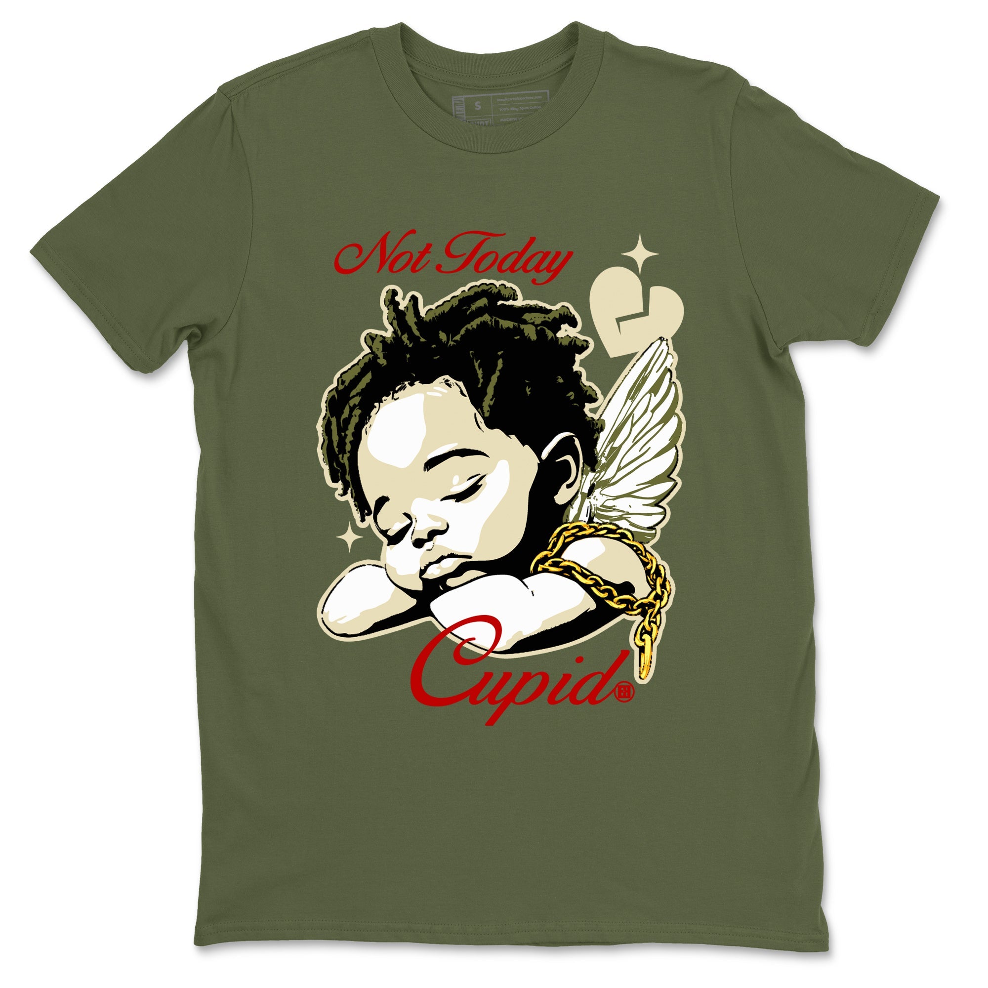 Air Jordan 1 x Travis Scott Medium Olive shirts to match jordans Not Today Cupid sneaker match tees Air Jordan 1 Travis Scott Medium Olive best t shirts to wear with jordans SNRT Sneaker Tees unisex cotton Military Green 2 shirts