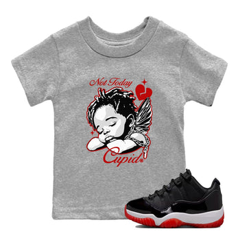 Air Jordan 11 Low Bred sneaker match tee Not Today Cupid sneaker match tees Air Jordan 11 Bred best t-shirts to match jordans SNRT Sneaker Tees Youth Baby Heather Grey 1 tee