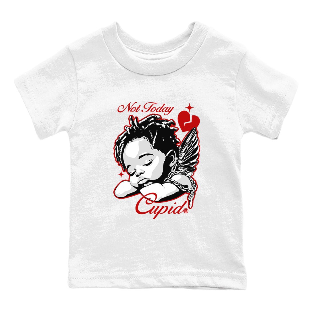 Air Jordan 11 Low Bred sneaker match tee Not Today Cupid sneaker match tees Air Jordan 11 Bred best t-shirts to match jordans SNRT Sneaker Tees Youth Baby White 2 tee