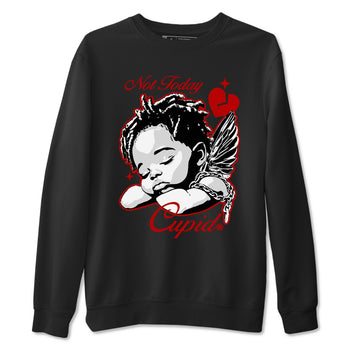 Air Jordan 11 Low Bred sneaker match tee Not Today Cupid sneaker match tees Air Jordan 11 Bred best t-shirts to match jordans SNRT Sneaker Tees unisex cotton Black 2 shirts