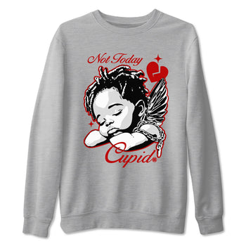 Air Jordan 11 Low Bred sneaker match tee Not Today Cupid sneaker match tees Air Jordan 11 Bred best t-shirts to match jordans SNRT Sneaker Tees unisex cotton Heather Grey 2 shirts