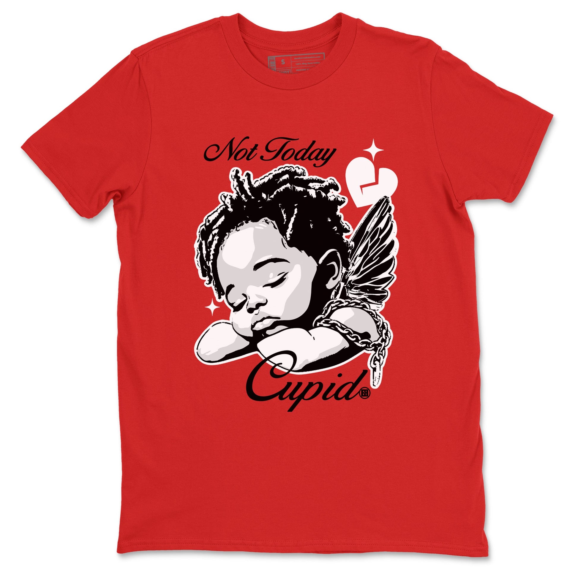 Air Jordan 11 Low Bred sneaker match tee Not Today Cupid sneaker match tees Air Jordan 11 Bred best t-shirts to match jordans SNRT Sneaker Tees unisex cotton Red 2 shirts