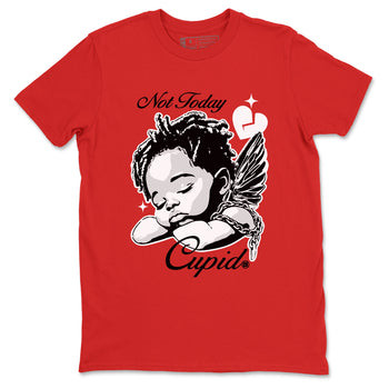 Air Jordan 11 Low Bred sneaker match tee Not Today Cupid sneaker match tees Air Jordan 11 Bred best t-shirts to match jordans SNRT Sneaker Tees unisex cotton Red 2 shirts