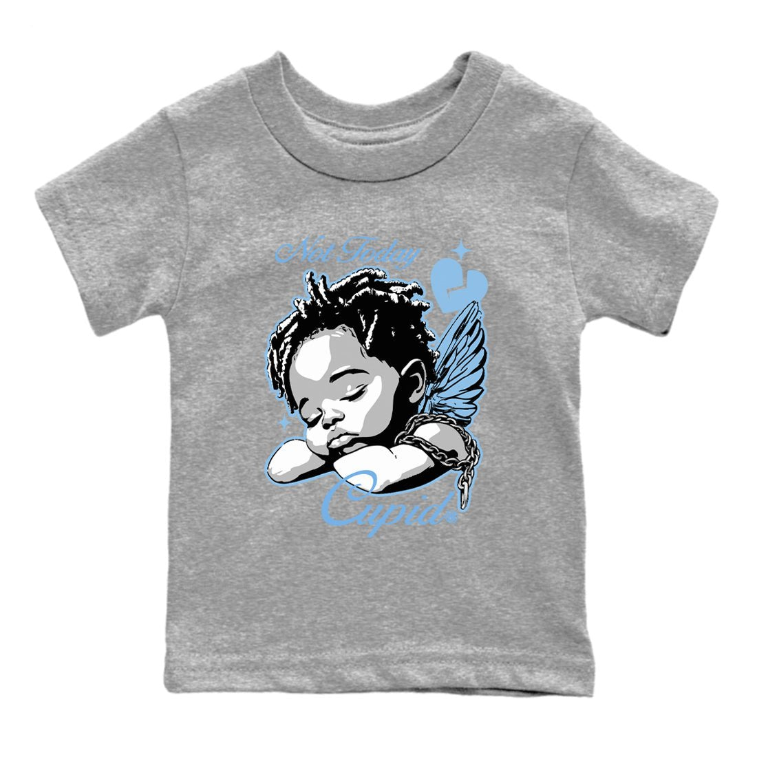 11s Retro Legend Blue shirts to match jordans Not Today Cupid sneaker match tees Air Jordan 11 Legend Blue best t shirts to wear with jordans SNRT Sneaker Tees Youth Baby Heather Grey 2 tee