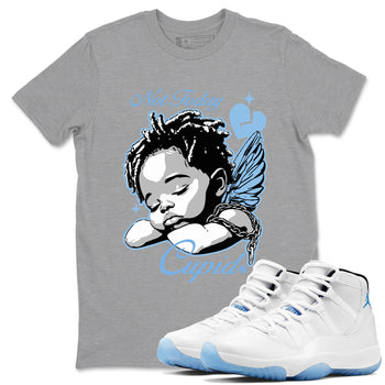 11s Retro Legend Blue shirts to match jordans Not Today Cupid sneaker match tees Air Jordan 11 Legend Blue best t shirts to wear with jordans SNRT Sneaker Tees unisex cotton Heather Grey 1 shirts