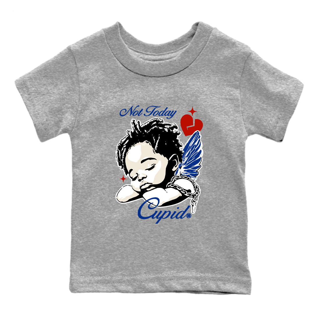 Sneaker Threads – Sneaker Tees To Match Air Jordan 11 Rare Air – Not Today Cupid Youth Graphic Tee Heather Grey 2. Perfect for Jordan releases 2025 colorways.