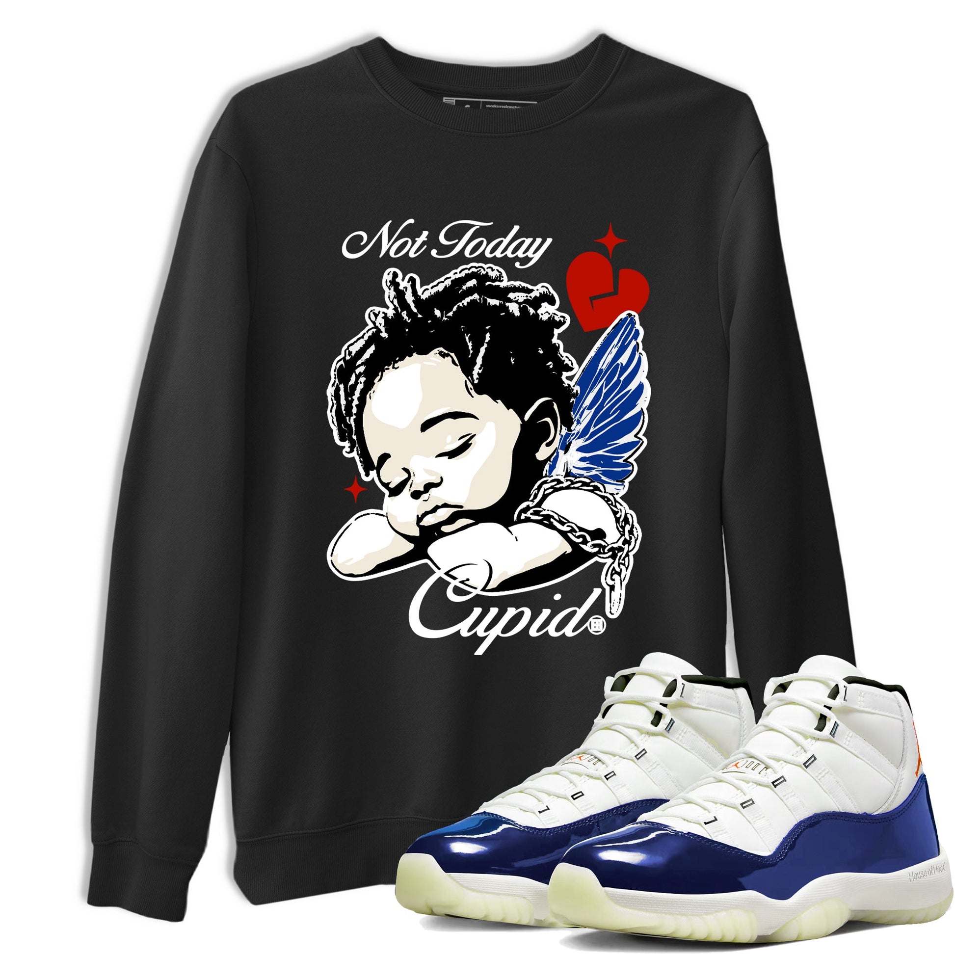 Sneaker Threads – Sneaker Tees To Match Air Jordan 11 Rare Air – Not Today Cupid Graphic Tee Black 1. Perfect for Jordan releases 2025 colorways.
