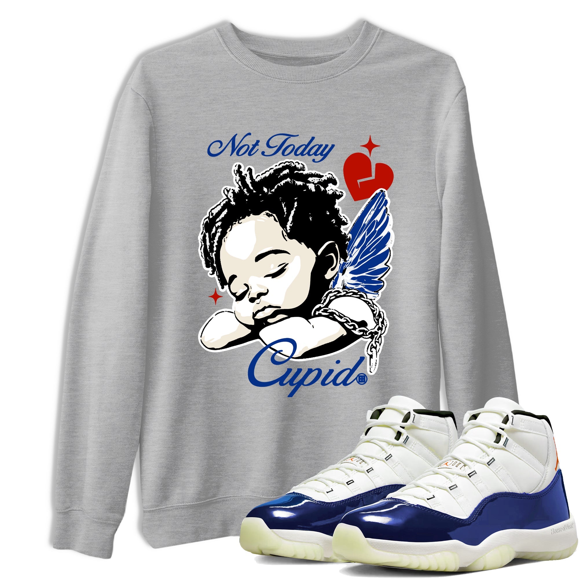 Sneaker Threads – Sneaker Tees To Match Air Jordan 11 Rare Air – Not Today Cupid Graphic Tee Heather Grey 1. Perfect for Jordan releases 2025 colorways.