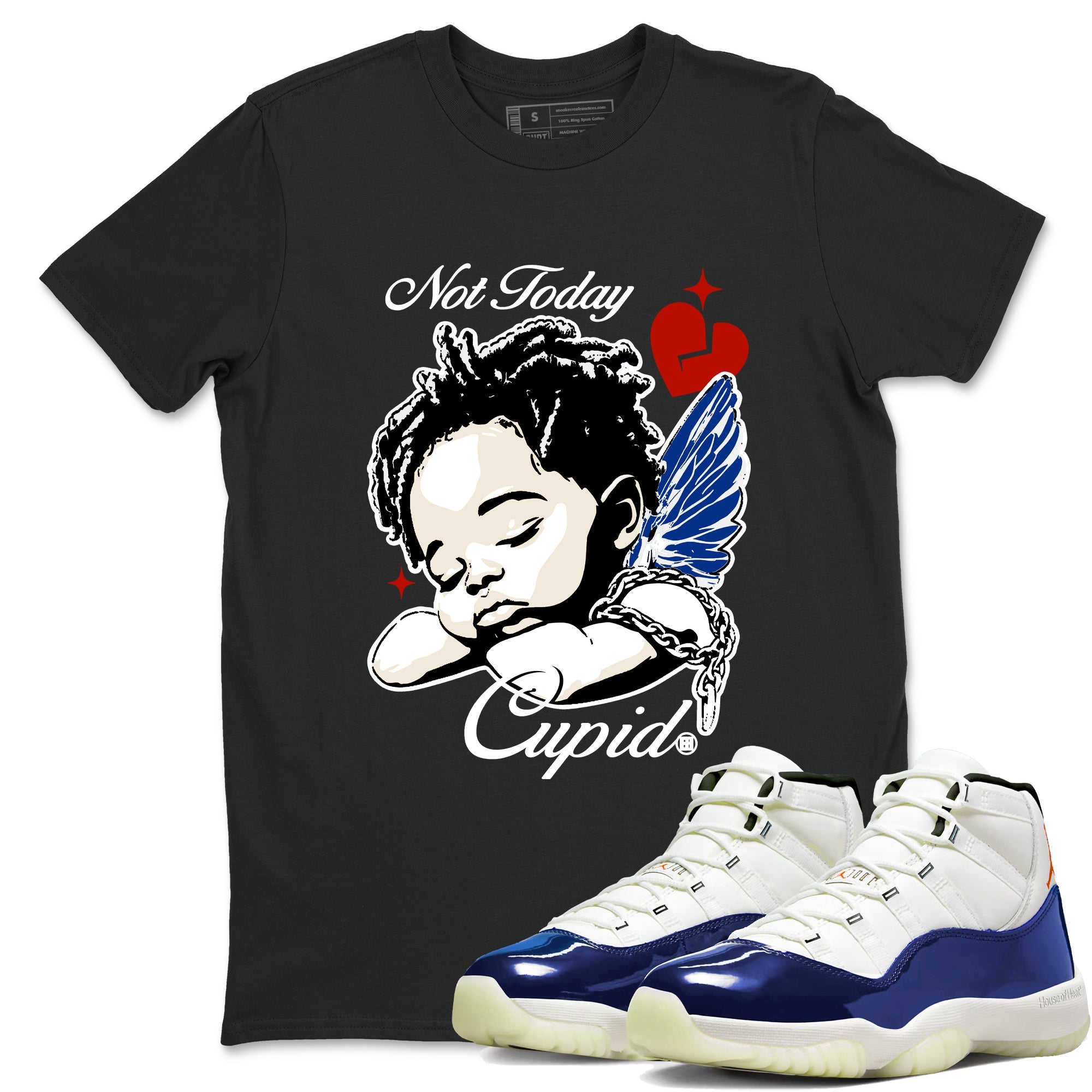 Sneaker Threads – Sneaker Tees To Match Air Jordan 11 Rare Air – Not Today Cupid Graphic Tee Black 1. Perfect for Jordan releases 2025 colorways.