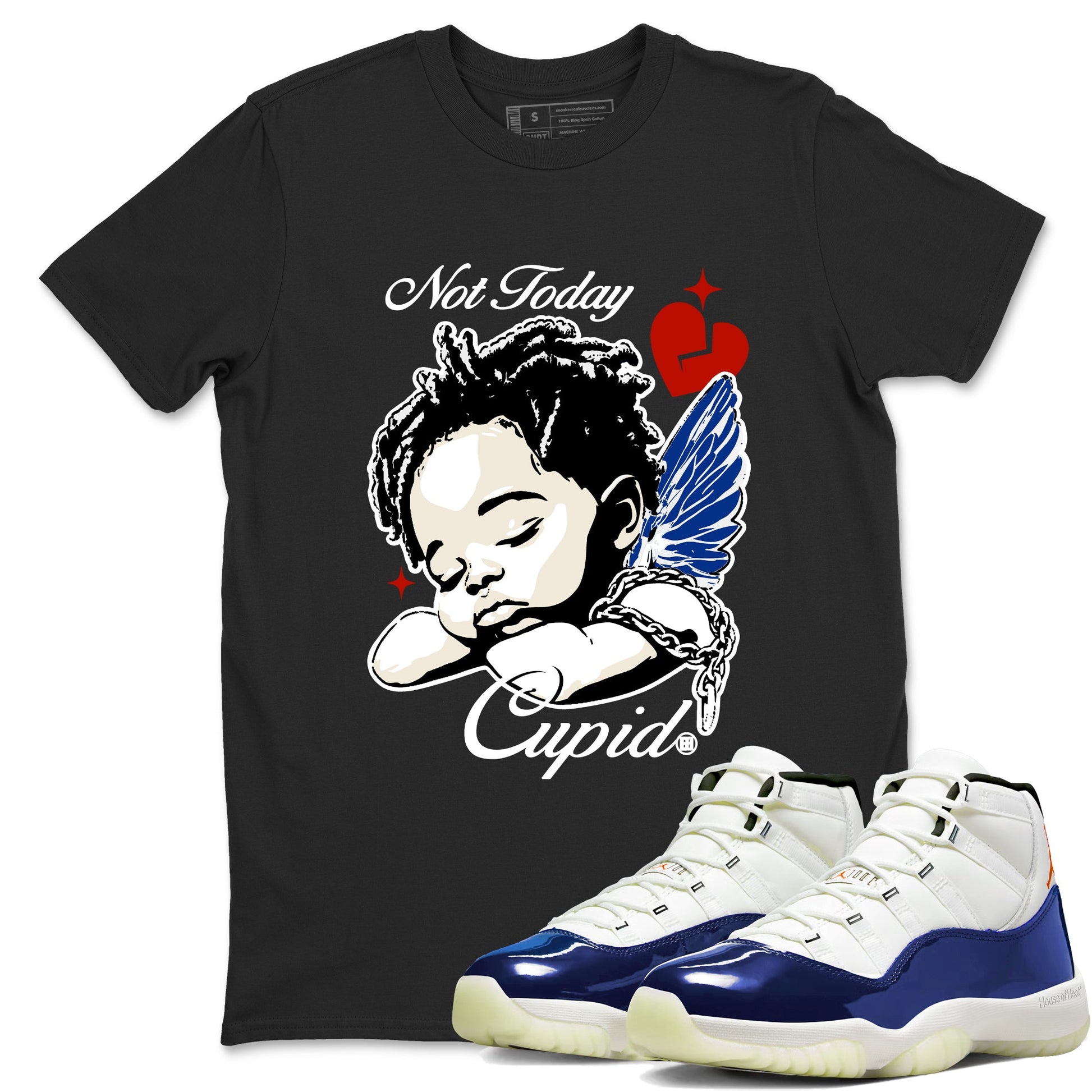 Sneaker Threads – Sneaker Tees To Match Air Jordan 11 Rare Air – Not Today Cupid Graphic Tee Black 1. Perfect for Jordan releases 2025 colorways.