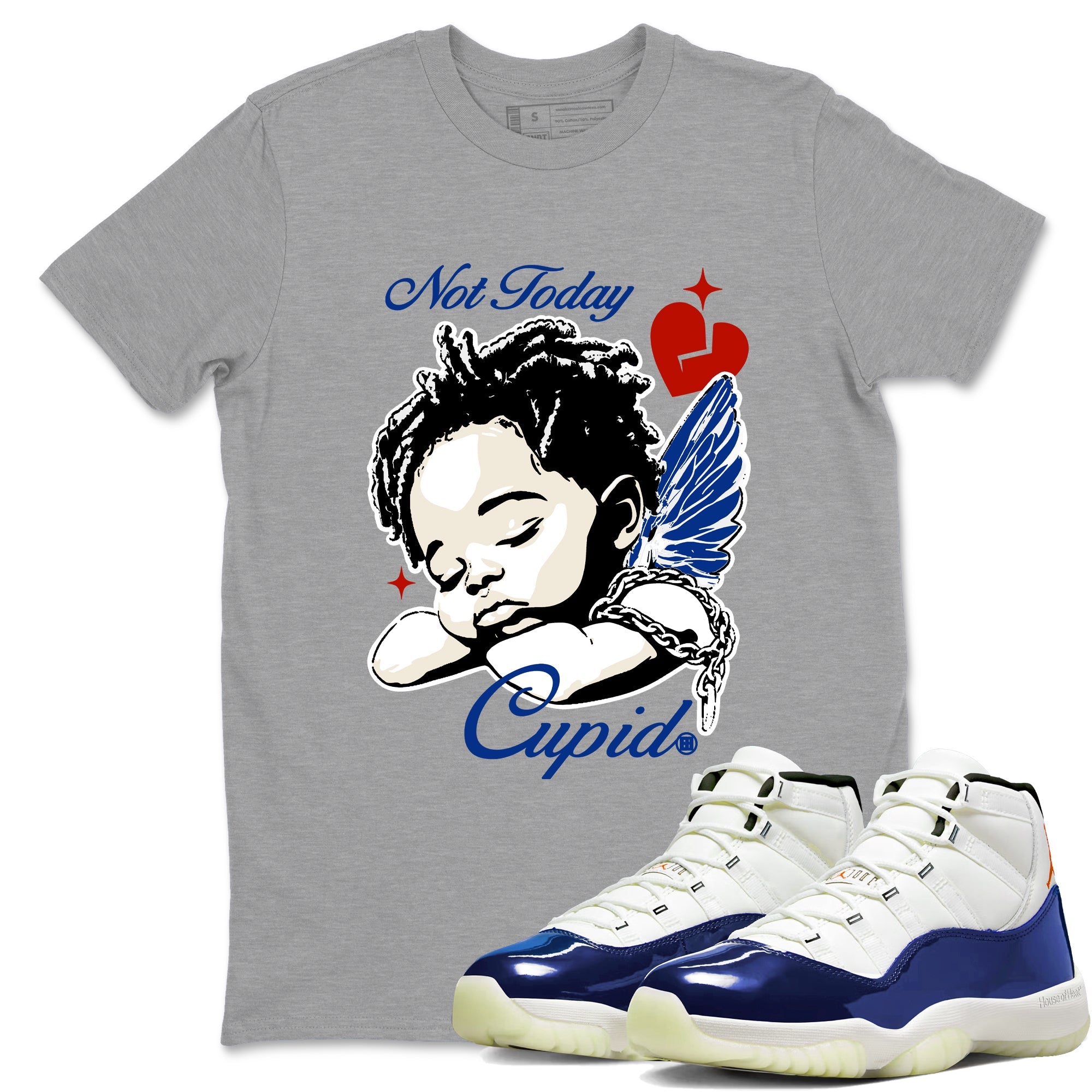 Sneaker Threads – Sneaker Tees To Match Air Jordan 11 Rare Air – Not Today Cupid Graphic Tee Heather Grey 1. Perfect for Jordan releases 2025 colorways.