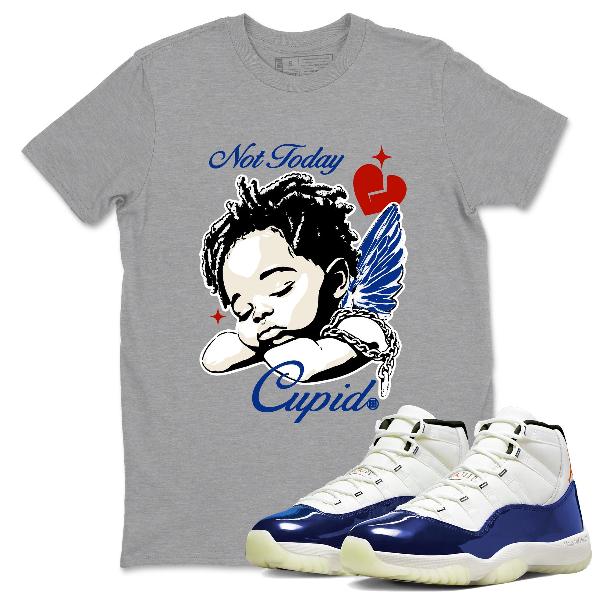 Sneaker Threads – Sneaker Tees To Match Air Jordan 11 Rare Air – Not Today Cupid Graphic Tee Heather Grey 1. Perfect for Jordan releases 2025 colorways.