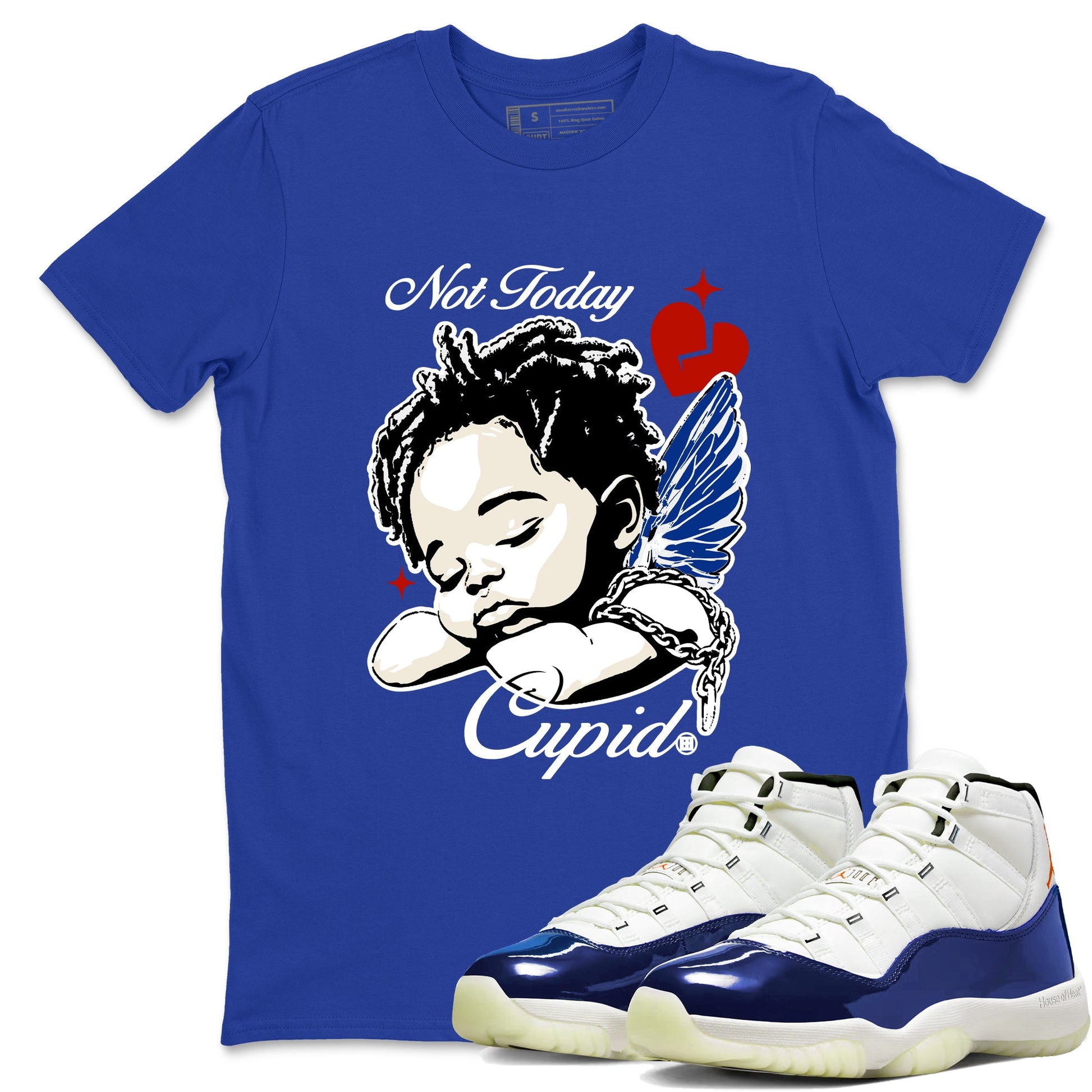 Sneaker Threads – Sneaker Tees To Match Air Jordan 11 Rare Air – Not Today Cupid Graphic Tee Royal Blue 1. Perfect for Jordan releases 2025 colorways.