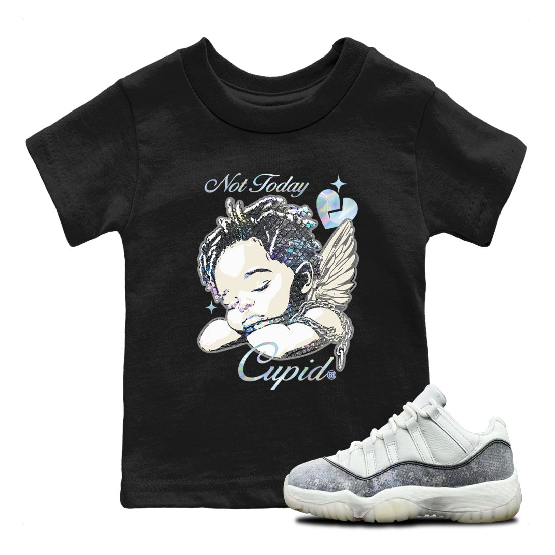 Jordan 11 Low Snake shirts to match jordans Not Today Cupid sneaker match tees Air Jordan 11 Year Of The Snake best t shirts to wear with jordans SNRT Sneaker Tees Youth Baby Black 1 tee