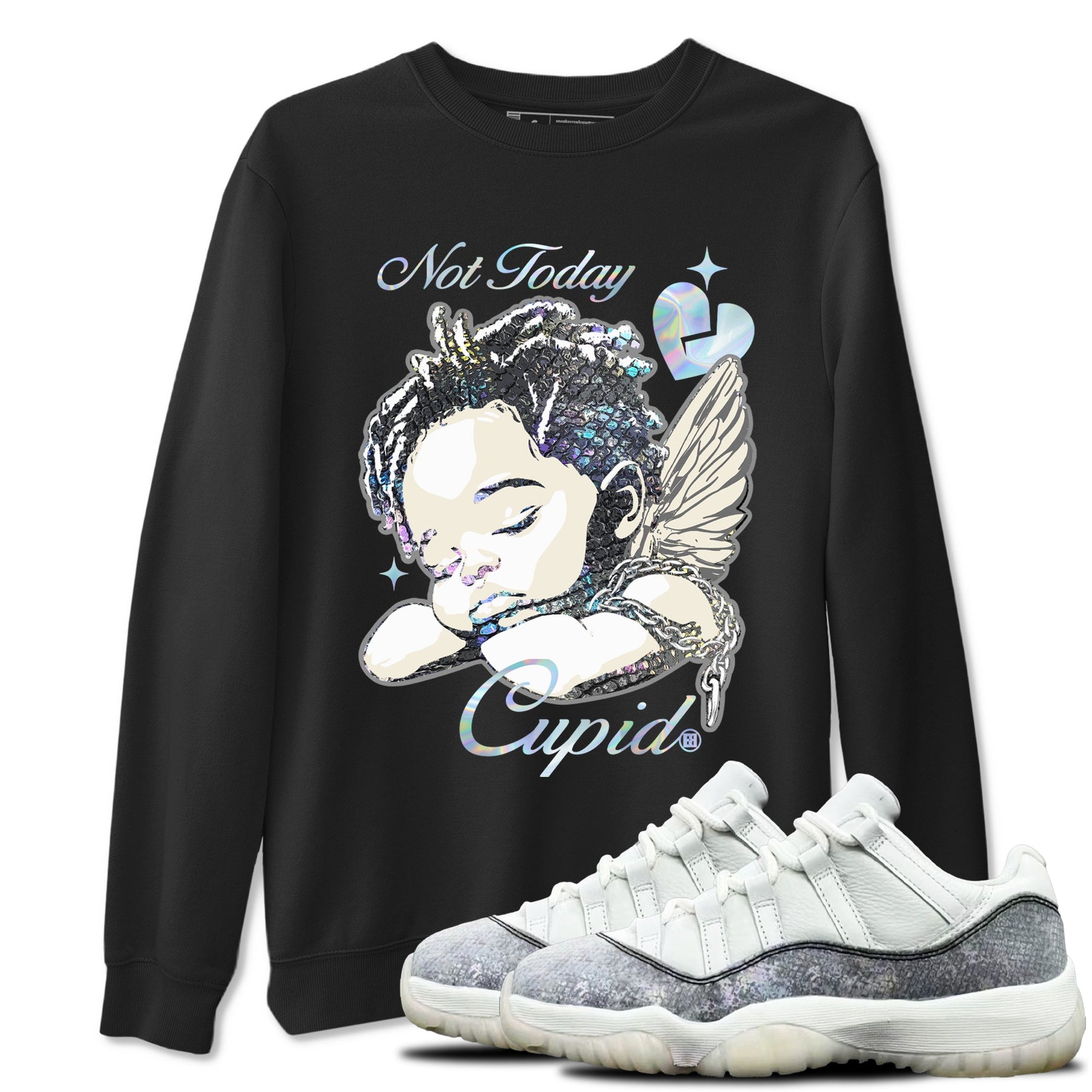 Jordan 11 Low Snake shirts to match jordans Not Today Cupid sneaker match tees Air Jordan 11 Year Of The Snake best t shirts to wear with jordans SNRT Sneaker Tees unisex cotton Black 1 shirts