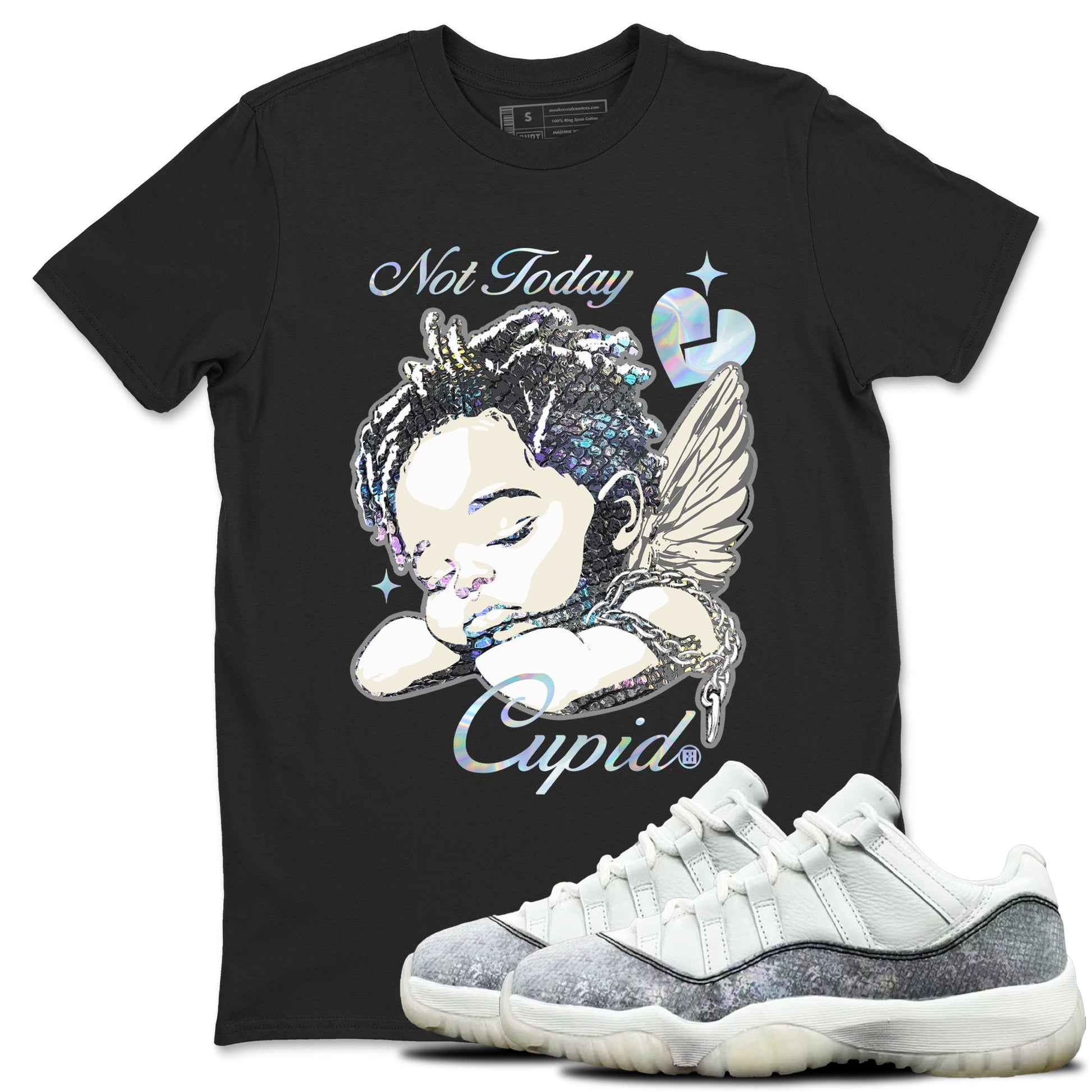 Jordan 11 Low Snake shirts to match jordans Not Today Cupid sneaker match tees Air Jordan 11 Year Of The Snake best t shirts to wear with jordans SNRT Sneaker Tees unisex cotton Black 1 shirts