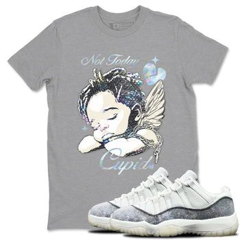 Jordan 11 Low Snake shirts to match jordans Not Today Cupid sneaker match tees Air Jordan 11 Year Of The Snake best t shirts to wear with jordans SNRT Sneaker Tees unisex cotton Heather Grey 1 shirts