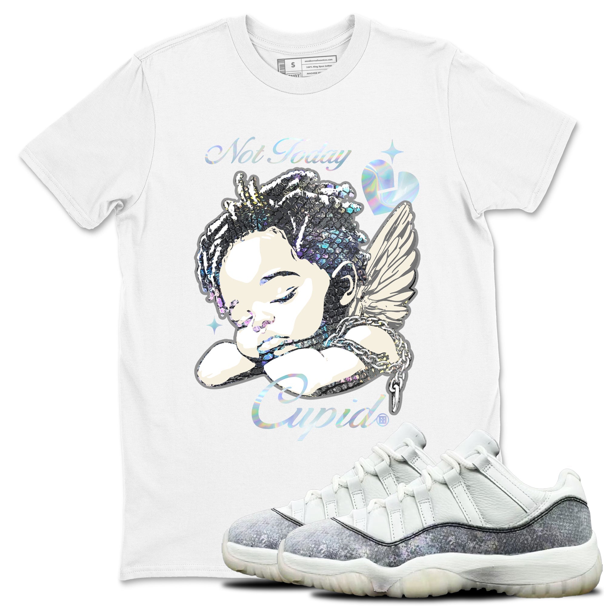 Jordan 11 Low Snake shirts to match jordans Not Today Cupid sneaker match tees Air Jordan 11 Year Of The Snake best t shirts to wear with jordans SNRT Sneaker Tees unisex cotton White 1 shirts