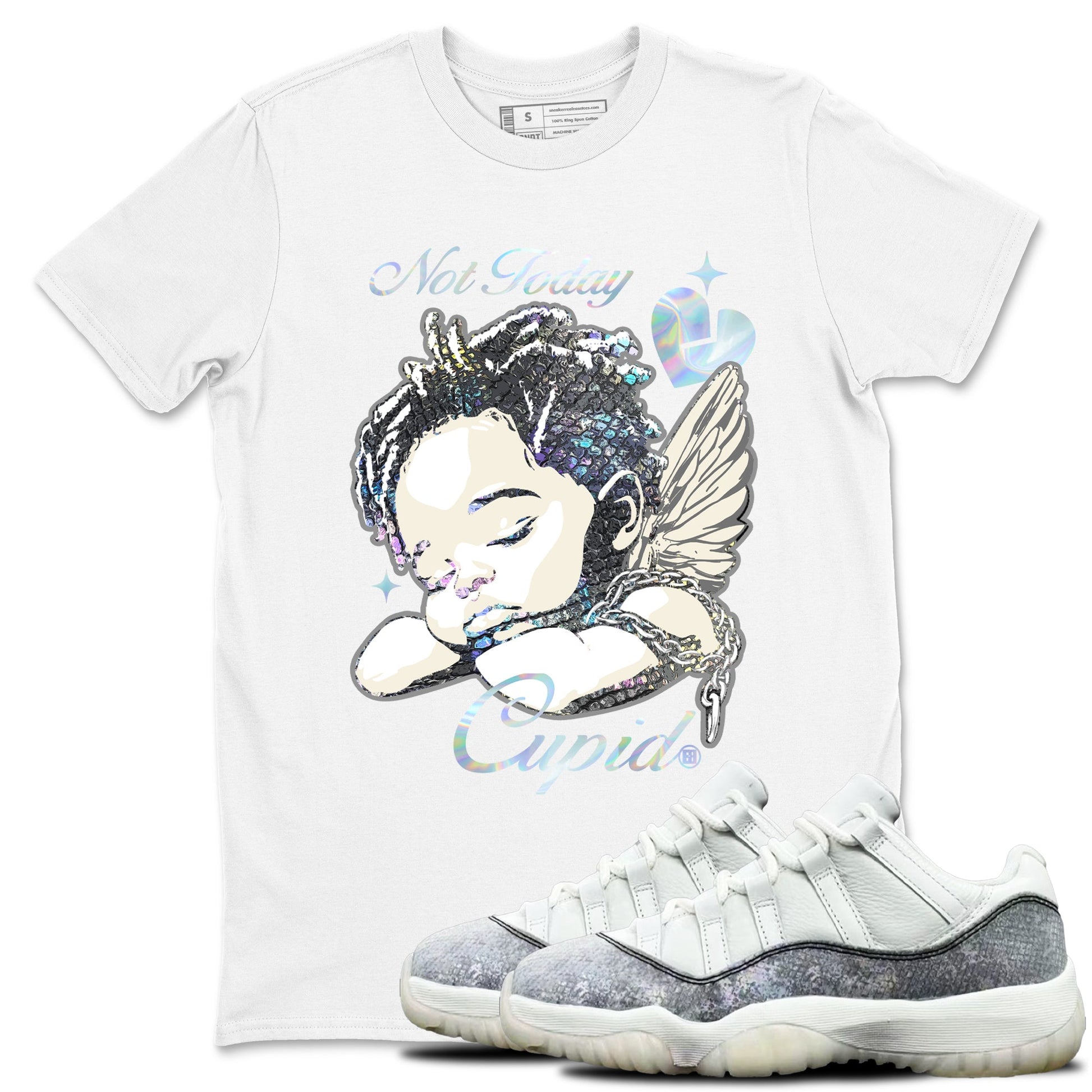 Jordan 11 Low Snake shirts to match jordans Not Today Cupid sneaker match tees Air Jordan 11 Year Of The Snake best t shirts to wear with jordans SNRT Sneaker Tees unisex cotton White 1 shirts