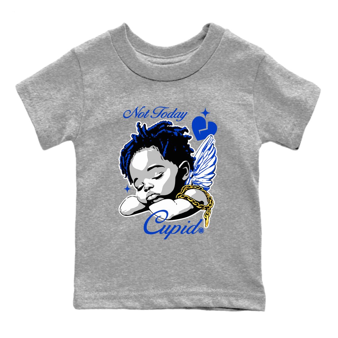 12s Retro Blueberry shirts to match jordans Not Today Cupid sneaker match tees Air Jordan 12 Blueberry best t shirts to wear with jordans SNRT Sneaker Tees Youth Baby Heather Grey 2 tee