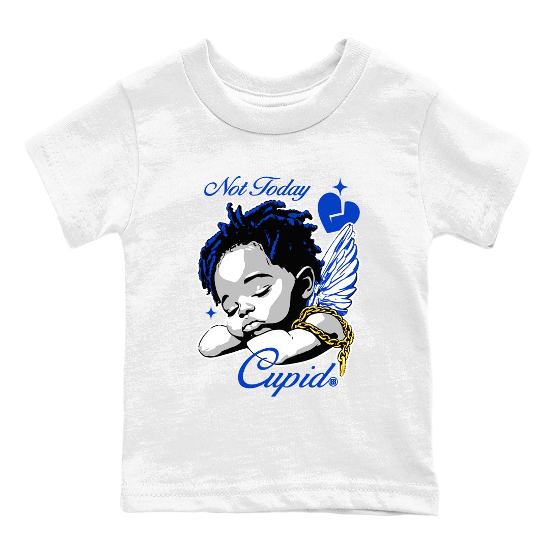 12s Retro Blueberry shirts to match jordans Not Today Cupid sneaker match tees Air Jordan 12 Blueberry best t shirts to wear with jordans SNRT Sneaker Tees Youth Baby White 2 tee