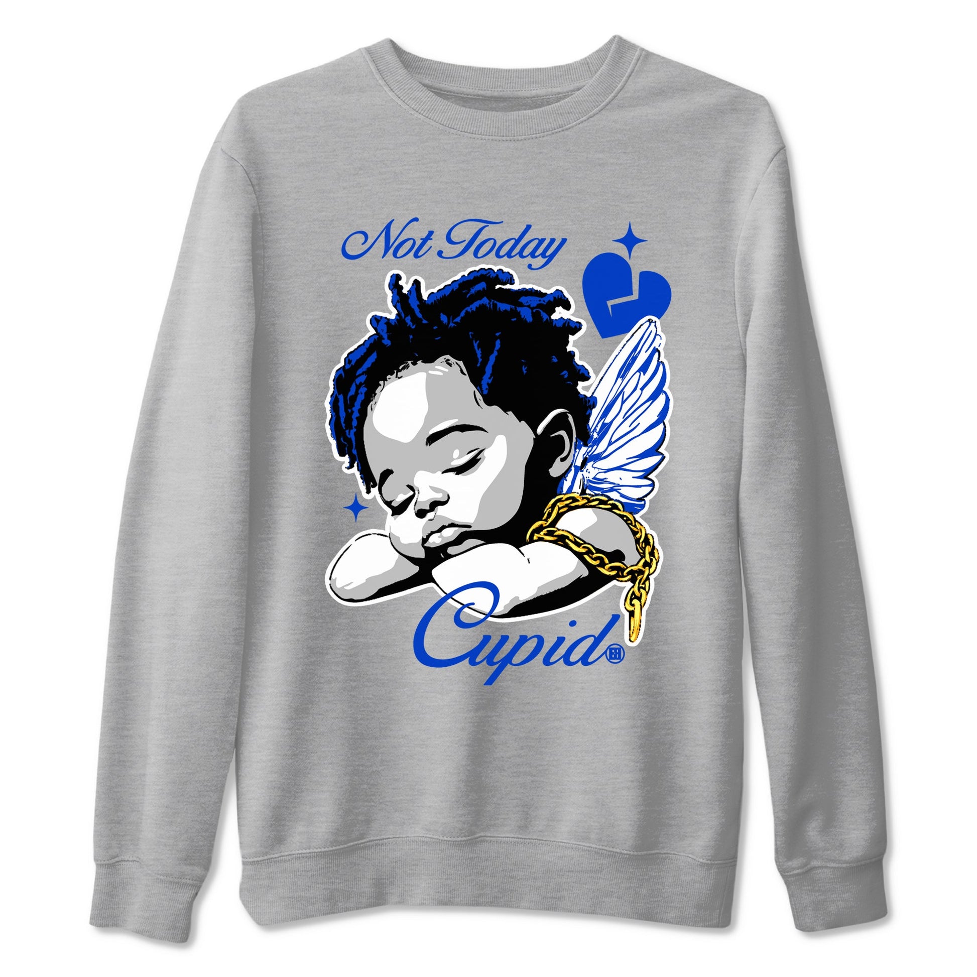 12s Retro Blueberry shirts to match jordans Not Today Cupid sneaker match tees Air Jordan 12 Blueberry best t shirts to wear with jordans SNRT Sneaker Tees unisex cotton Heather Grey 2 shirts