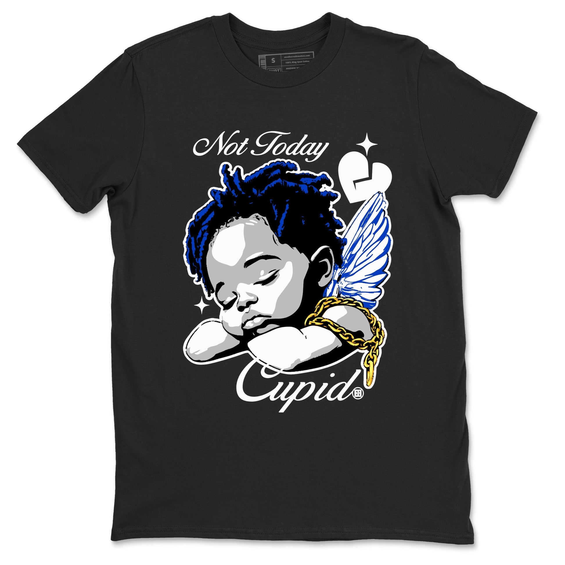 12s Retro Blueberry shirts to match jordans Not Today Cupid sneaker match tees Air Jordan 12 Blueberry best t shirts to wear with jordans SNRT Sneaker Tees unisex cotton Black 2 shirts