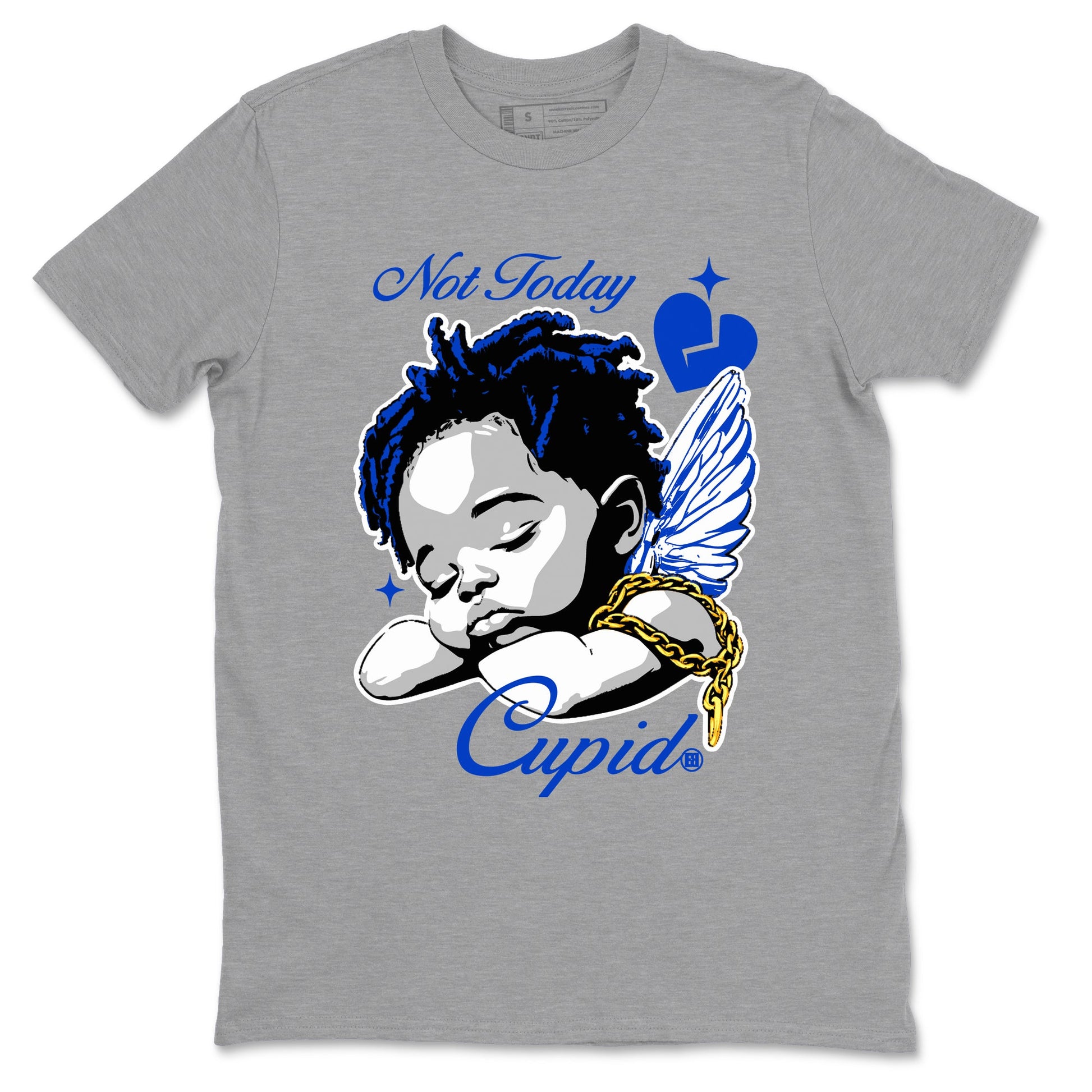 12s Retro Blueberry shirts to match jordans Not Today Cupid sneaker match tees Air Jordan 12 Blueberry best t shirts to wear with jordans SNRT Sneaker Tees unisex cotton Heather Grey 2 shirts